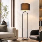 Cole Sculptural Floor Lamp Black Gold - Gold