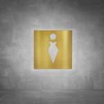 Toilet Female Sign D01 - Brushed Brass