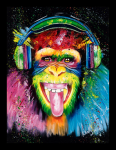 Retro Monkey Canvas Print - 900MM X 600MM No Frame Print Only