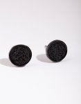 MINI Round Glitter Studs In Black