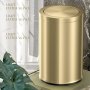 1PC Luxury Golden Trash Can With Lid Stainless Steel Waste Bin For Bedroom Bathroom Portable Design Kitchen Garbage Can Modern Home Decor