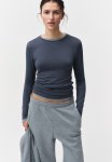 Long-sleeved Microfibre Top - Dark Grey