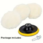 5PCS SET 7.62 10.16 12.7 15.24 17.78 Cm Car Polishing And Waxing Polishing Wheel Pads Car Polishing Tool Kit Car M10 Drill Conne