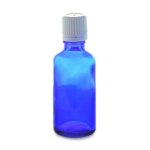 30ML Blue Glass Bottle With Fast Flow Dropper Cap - White