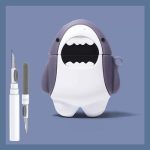 Cute Shark Case For Airpod 2ND 1ST Generation Case Funny 3D Cartoon Kawaii Cool Airpods Cases Cover Skin With Cleaning Kit & Key