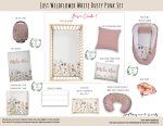 Cot Duvet Bedding Just Wildflower White Dusty Pink Set