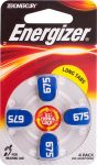 Energizer Hearing Aid Battery AZ675 Blue 4 Pack Moq 6