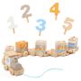 Baby Wooden Train Set With Numbers & Blocks