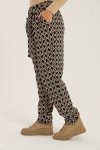 Ladies Mascia Geometric Printed Straight Trousers With Pockets