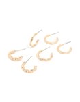 Goldair Gold Textured & Twisted Hoop Earrings 3-PACK