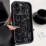 Super Cool Black Graffiti Phone Case For IPHONE15 15PLUS 15PRO 15PROMAX Iphone 14 14PLUS 14PRO 14PROMAX Iphone 13 13PRO 13PROMAX