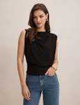 Adele Cinched Waist Tank Top - 16 Black