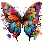 Vibrant Butterfly Iron-on Heat Transfer Decals - Diy Vinyl Patches For T-shirts Hoodies Dresses & Jeans
