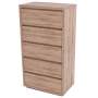 Naomi Tall Boy 5 Drawer Unit - Pine In Chestnut Finish