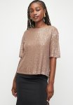 Sequins Boxy Tee - Taupe