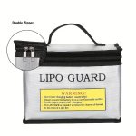 Lithium Battery Safe Bag Fireproof Explosionproof Bag Safe Battery Storage Lipo Battery Charging Bag Large Capacity Double Zippe