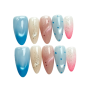 Almond Shaped Glitter Pattern Press On Nails And Small Size