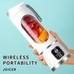 Yaowithsu Portable Blender With LED Display - 450ML USB Rechargeable Juicer For Smoothies & Fresh Juice Ideal For Sports & Outdo