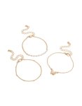 Goldair Gold Butterfly & Pearl Bracelets 3-PACK