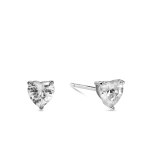 Sterling Silver Cubic Zirconia Heart Stud Earrings