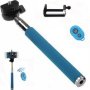 Selfie Stick & Bluetooth Shutter Release Remote Light Blue