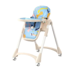 Ashcomonline High Quality Multi-level High Chair With Wheeler - Blue High Chair
