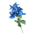 Blue 5 Flower Poinsettia Bush 33X12CM