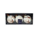 Bauble Glass With Reindeers Set Of 3 Brown