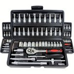 46PCS 150PCS Complete Hand Tool Set Premium Ratchet Torque Wrench Multi-function - Ultra-portable All-in-one For Car Bicycle And
