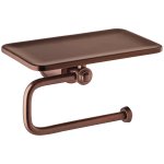 Athena Bronze Toilet Roll Holder With Shelf