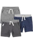 Simple Joys By Carter's Baby-boys Multi-pack Knit Shorts Navy Heather charcoal Heather grey 3T