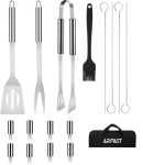 - 16 Piece Stainless Steel Bbq Grill Accessories Braai Tools Set