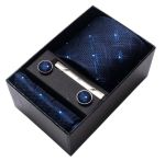 Alanking 1SET Necktie Pocket Square And Cufflinks Combo Set