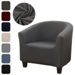 1PC Milk Silk Club Chair Slipcover Stretch Barrel Chair Covers Solid Color Tub Chair Slipcovers Spandex Armchair Sofa Cover Remo