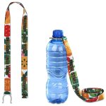 Aqua Crossbody Double-sided Sublimated Satin Bottle Lanyard