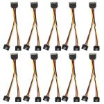 10 Pieces Sata Power Adapters 15PIN 1M-2F Data charge