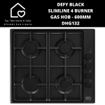 Defy Black Slimline 4 Burner Gas Hob - 60CM DHG132