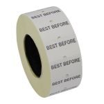 Elael 22X12MM White Best Before Labels 36 Rolls Per Box