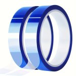 1 Roll High Temperature Resistant Tape Blue Tape Heat Resistant Tape Sublimation Printing Vinyl Heat Transfer Tape