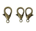 50PCS Trigger Lobster Claw Clasp 12MM 0.47 Inch Tarnish Resistant Antique Bronze For Diy Craft Bracelet Necklace Jewelry Making