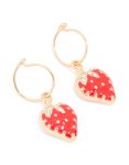 Goldair Gold Strawberry Huggie Drop Earrings