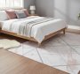 Bedroom Vinyl Rug In Pink And Grey Marble Outline