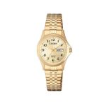 Ladies Gold Champagne Dial Day Date Watch