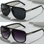2PCS Double Beam Frame Fashion Glasses For Women Anti Glare Sun Shades Glasses For Driving Beach Travel