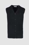 Mens Donald Cable Sleeveless Cardigan In Navy - Navy 3XL
