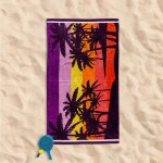 Velour Tropical Palms Beach Towel