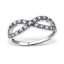 C343-C31583 - 925 Sterling Silver Infinity Ring With Stones - Size 6