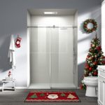 56" - 60" W X 76" H Single Sliding Shower Door Frameless Bathroom Sliding Door With 1 4" 6MM Tempered Glass For Walk-in Shower B