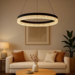 Glint Crystal LED Pendant - Black
