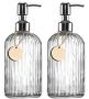 2 Pack Glass Soap Dispenser With Rust Proof Stainless Steel Pump & 2 Tags